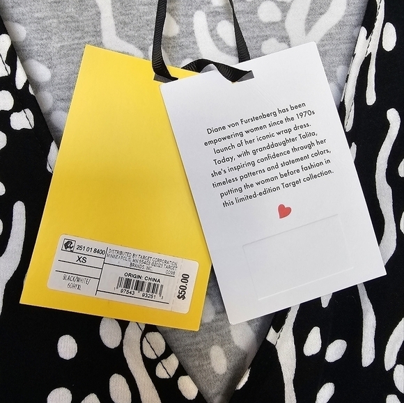 Long Sleeve Midi Sea Spots Wrap Dress Diane Von Furstenberg | BLACK & WHITE | XS - Picture 9 of 10